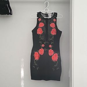 Charlotte Russe Floral Embroidered Mesh Sleeveless Dress